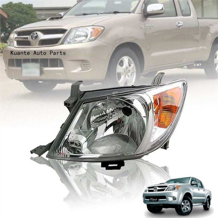 Set / Pasangkan LH + RH Head Light Lampu Depan Untuk Toyota Hilux Vigo 2005 ~ 2008 2WD 4WD