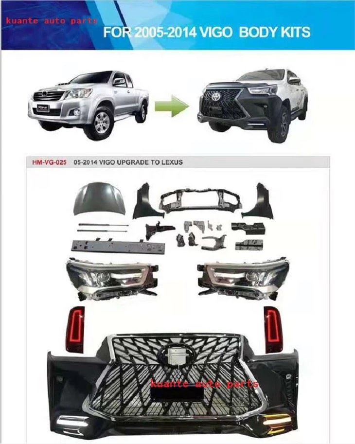 Kit Suku Cadang Bodi Mobil Untuk Hilux Vigo 2005-2014 Upgrade Body Kit