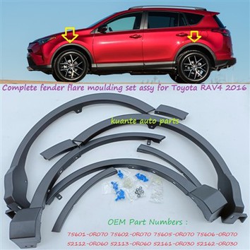 Set Lengkap Fender Flare Untuk Toyota RAV4 2016 75601-0R070 75602-0R070 75605-0R070 75606-0R070 52112-0R060 52113-0R060 52161-0R030 52162-0R030